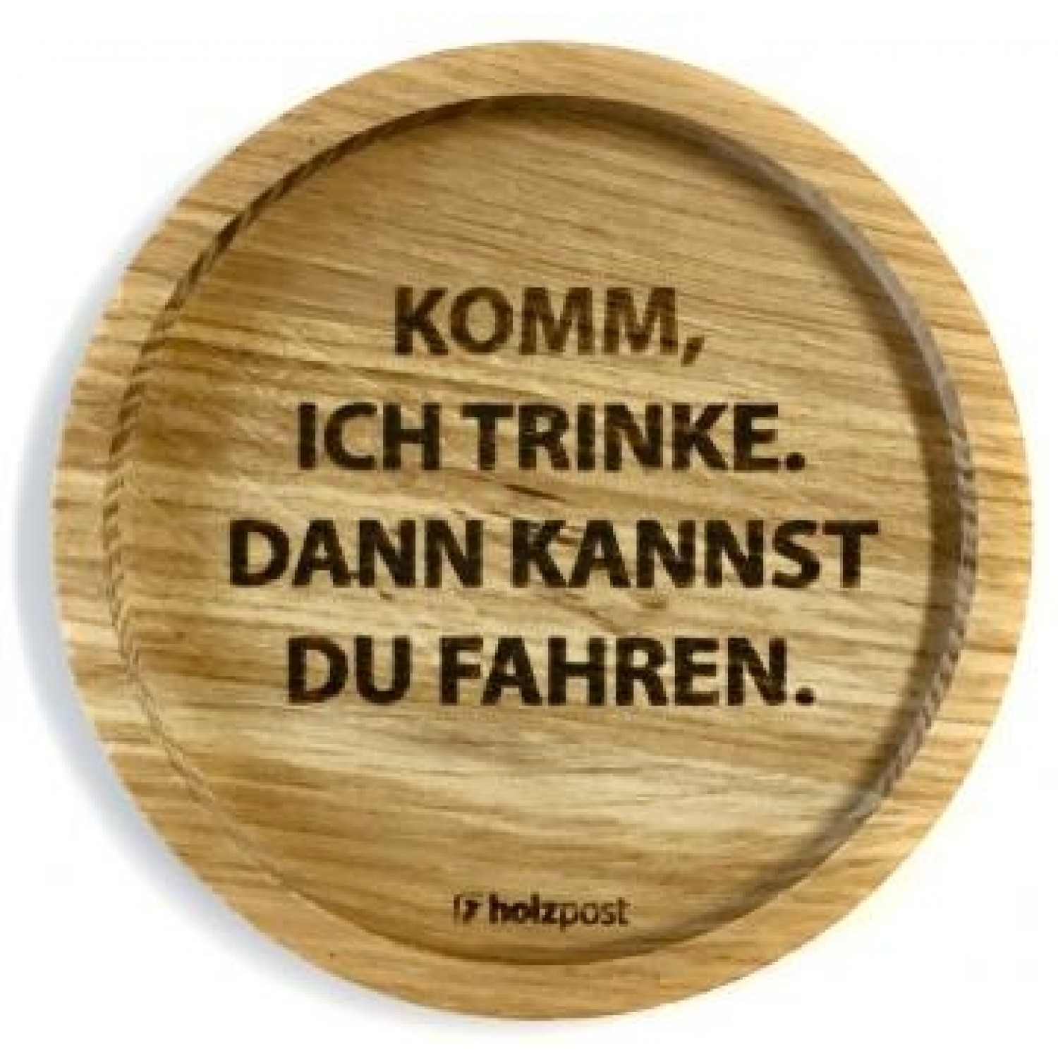 Drinking - wooden coaster made of solid oak » holzpost