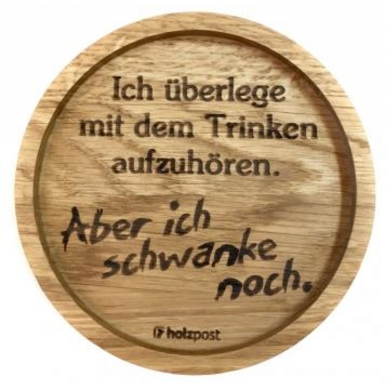 Solid Oak Wood Coaster 'Sway' German toast » holzpost