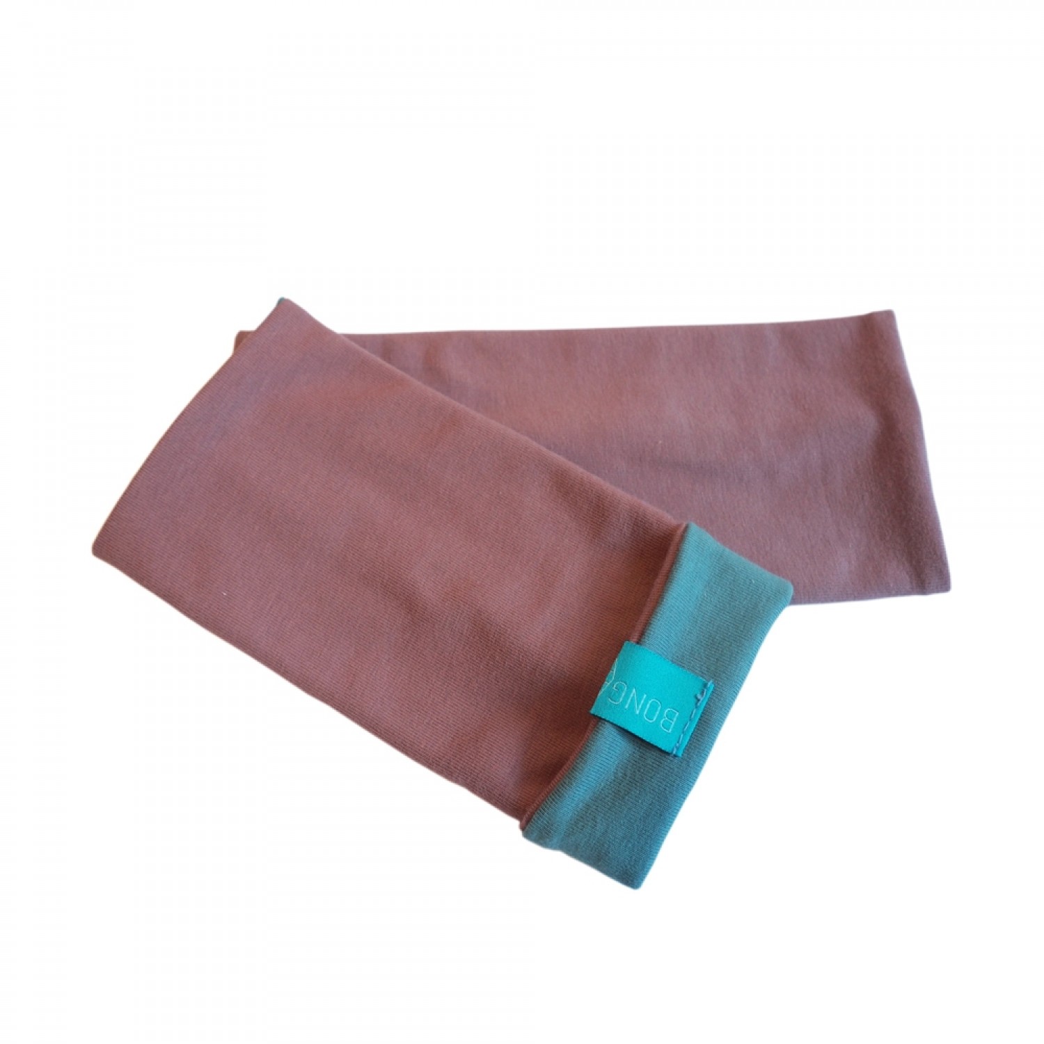 Bicolour Arm Warmers for girls & women, organic cotton Old Pink/Grey Blue | bingabonga