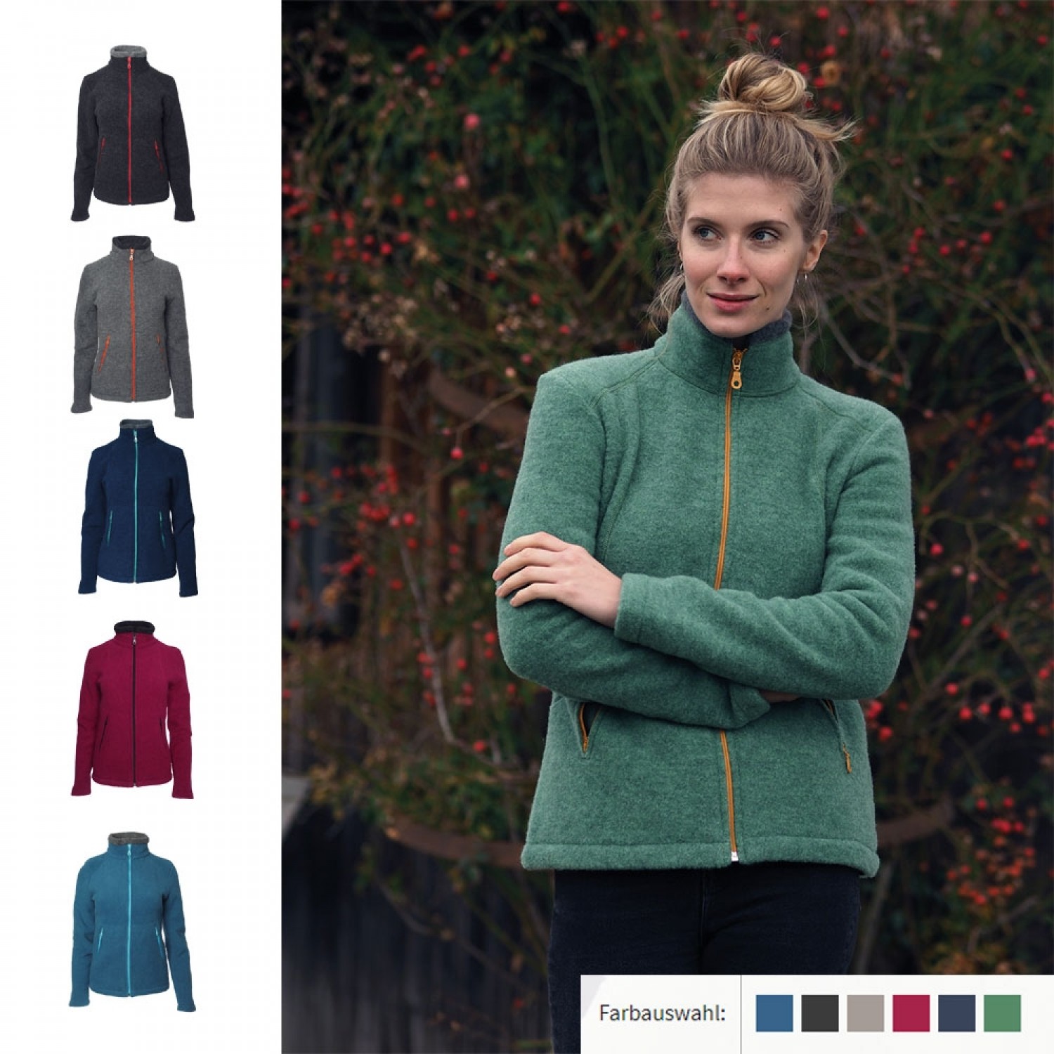 Women Fleece Jacket Aspen, Organic Wool | Reiff