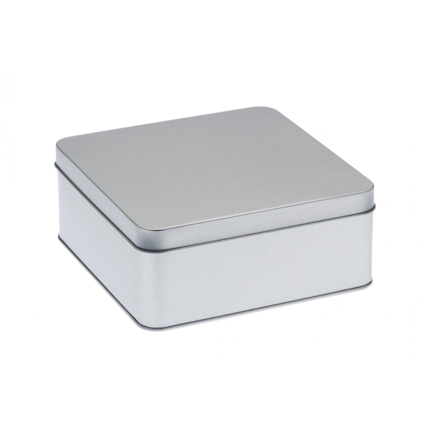 Square Tin Canister with hooded lid 150x150x65 mm» Tindobo