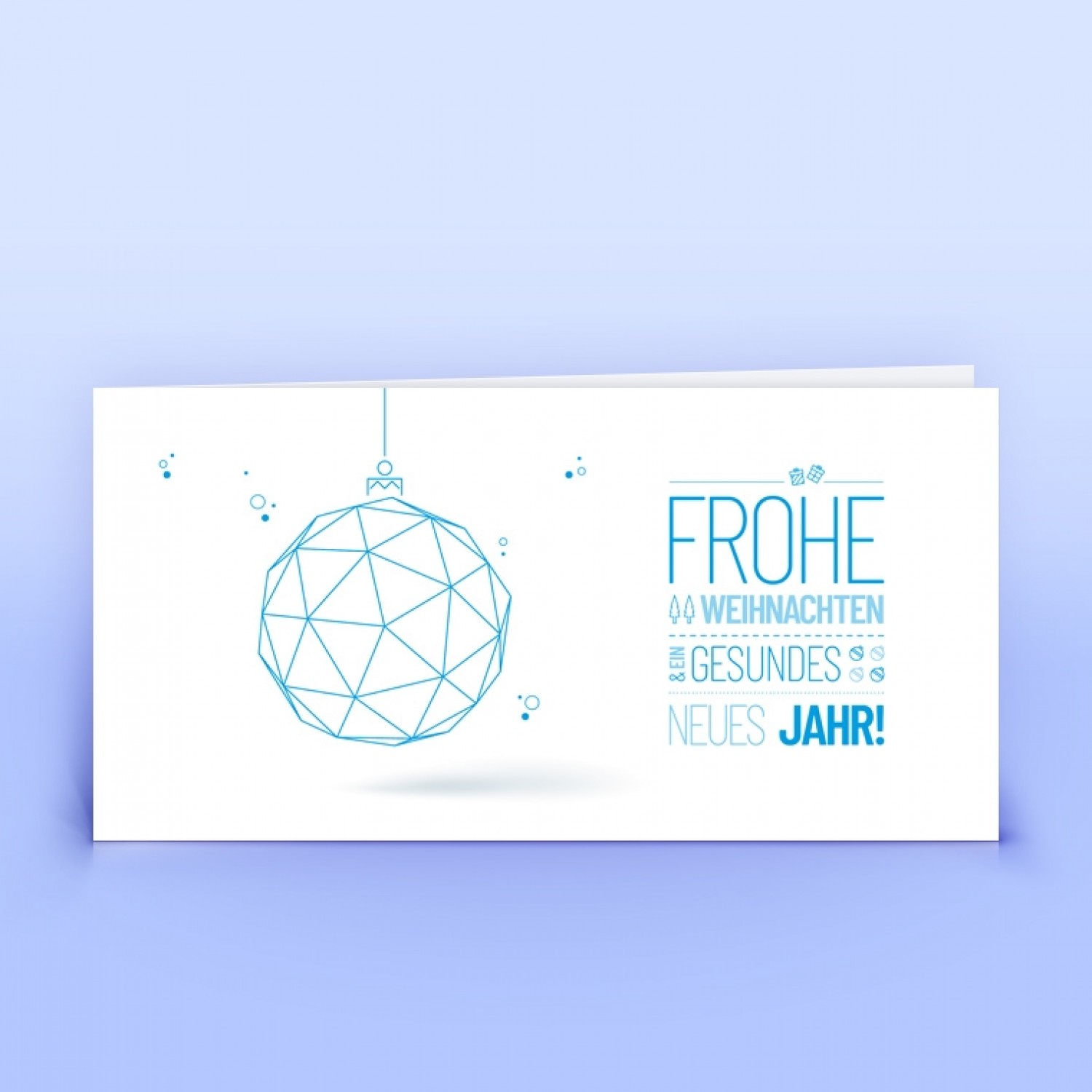 Christmas Card Grid Bauble blue, landscape » eco cards