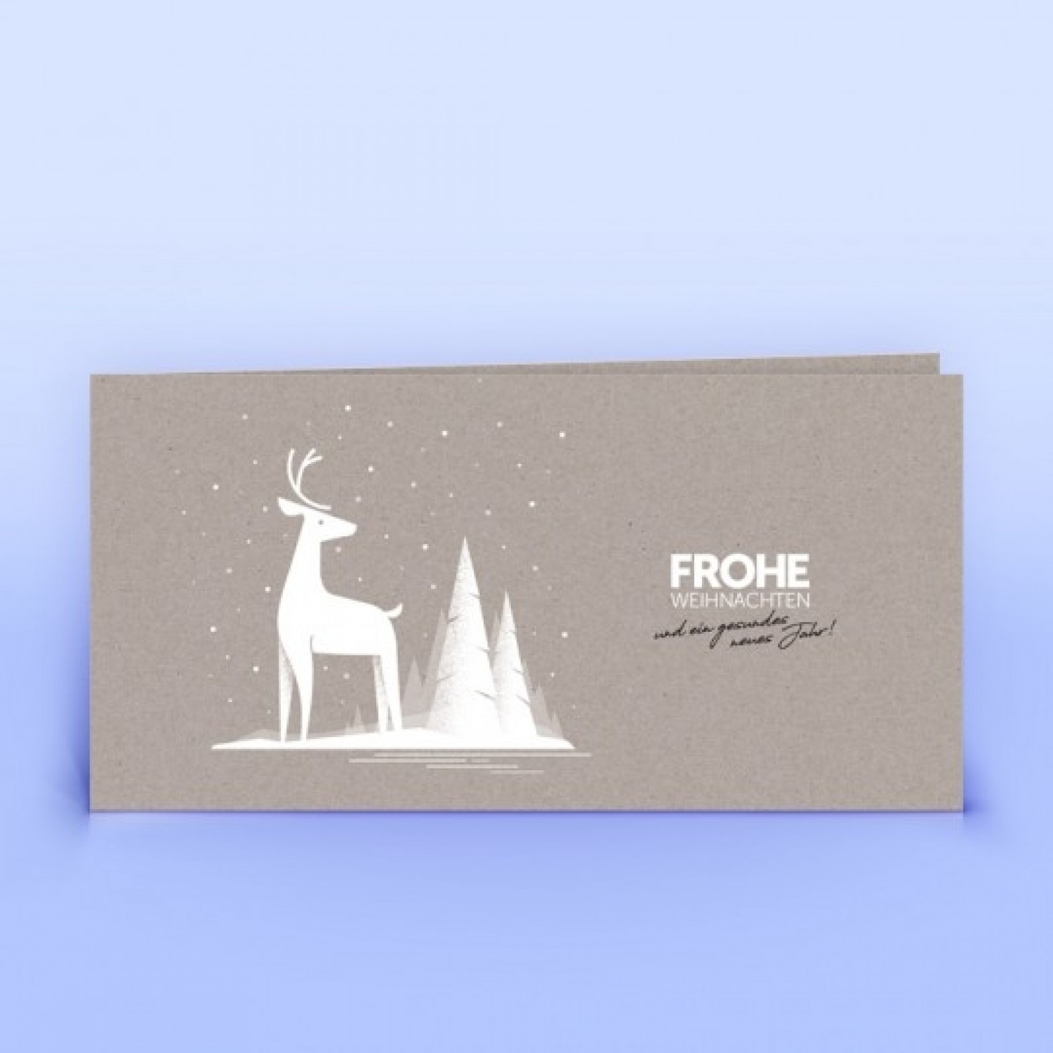 Christmas Card Deer & Firs on Design recycled paper » eco cards