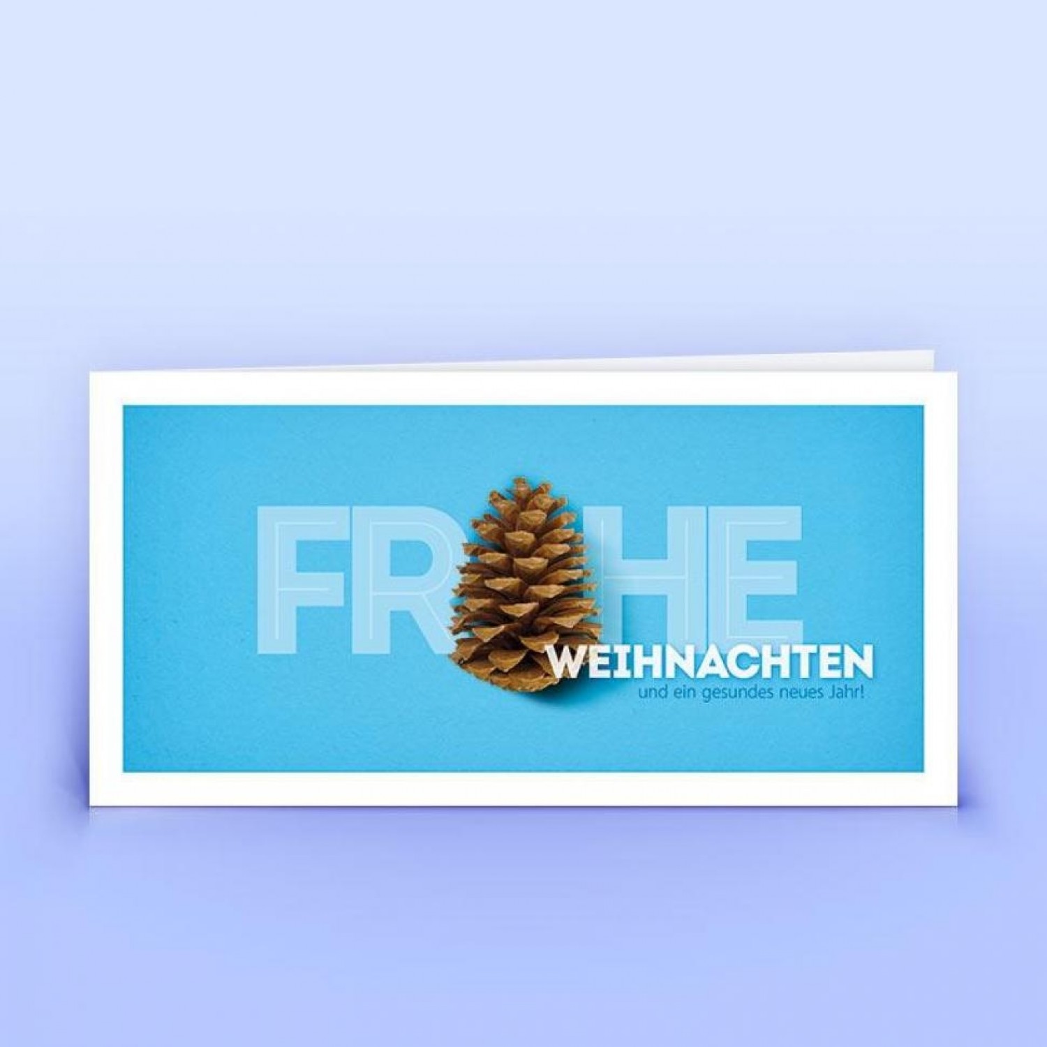 eco cards Christmas Card Blue with Pine Cone