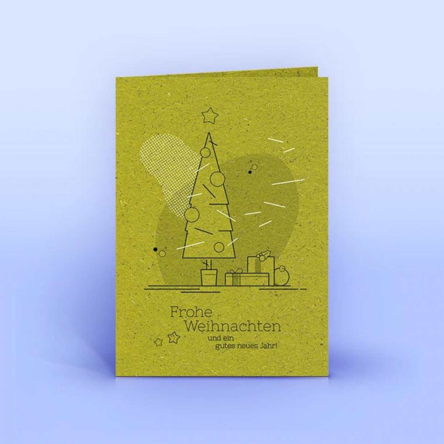 Grass Paper Christmas Card modern Christmas Tree