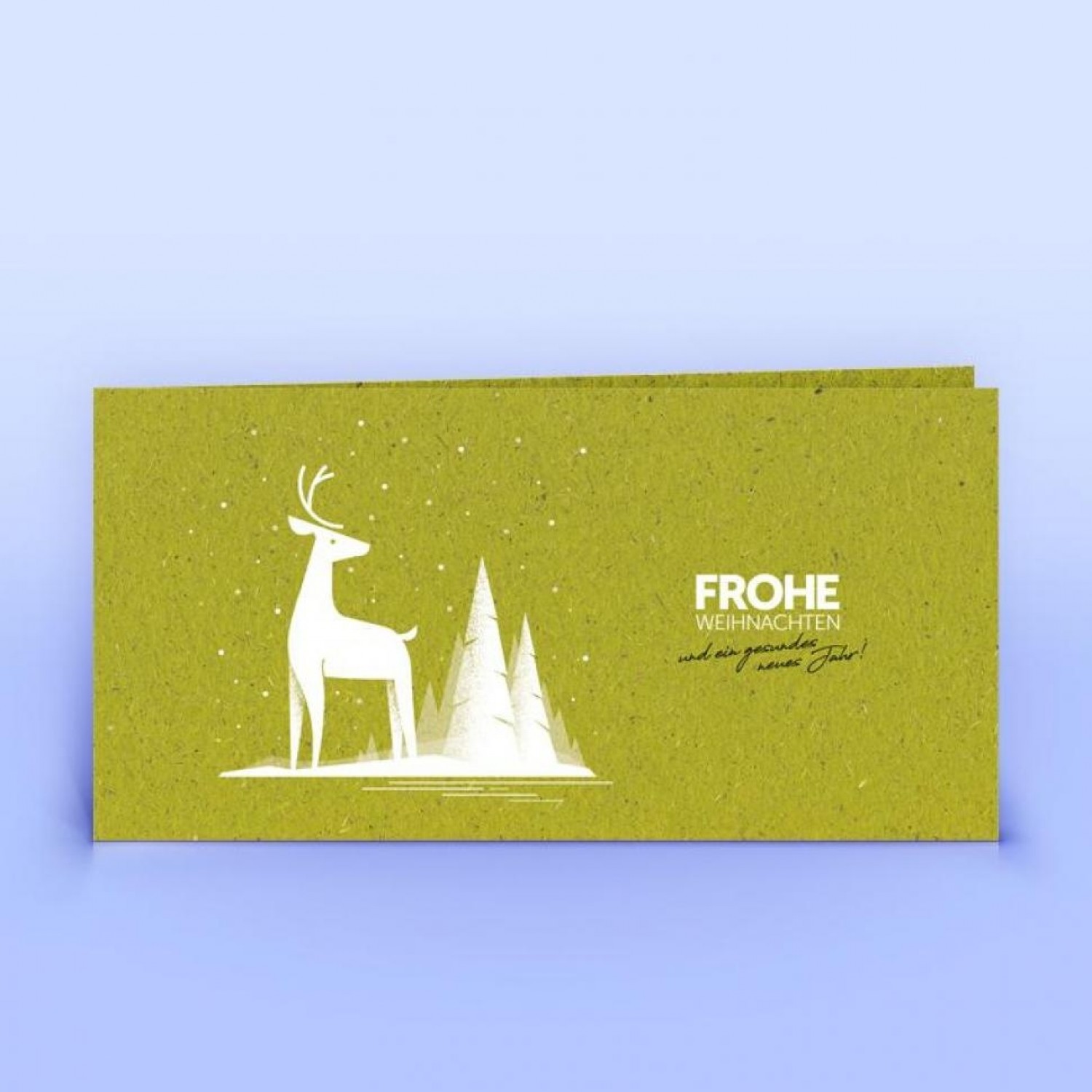 Grass Paper Christmas Card Deer & Firs » eco cards