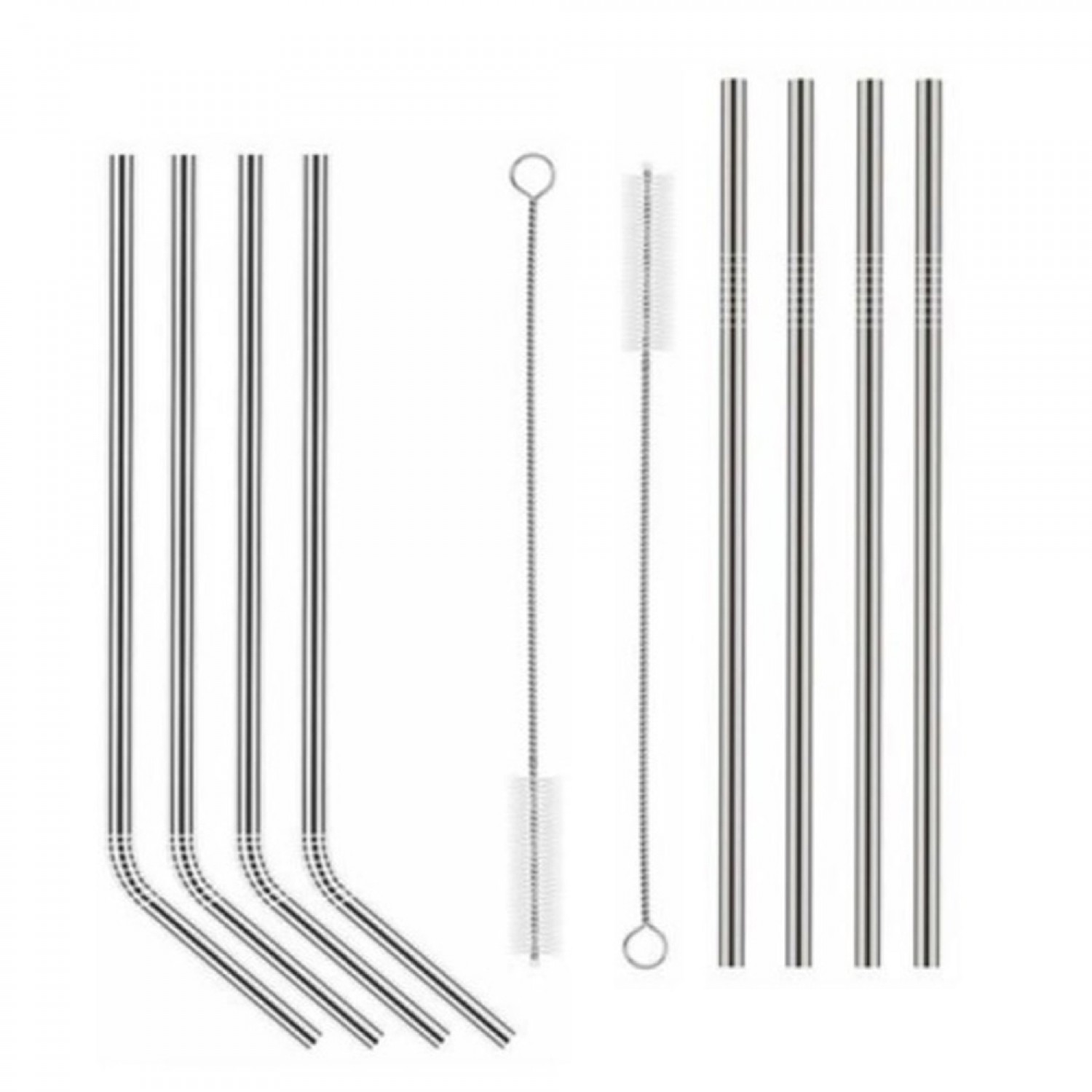 4 x Stainless Steel Drinking Straws incl. Cleaning Brush | Dora‘s