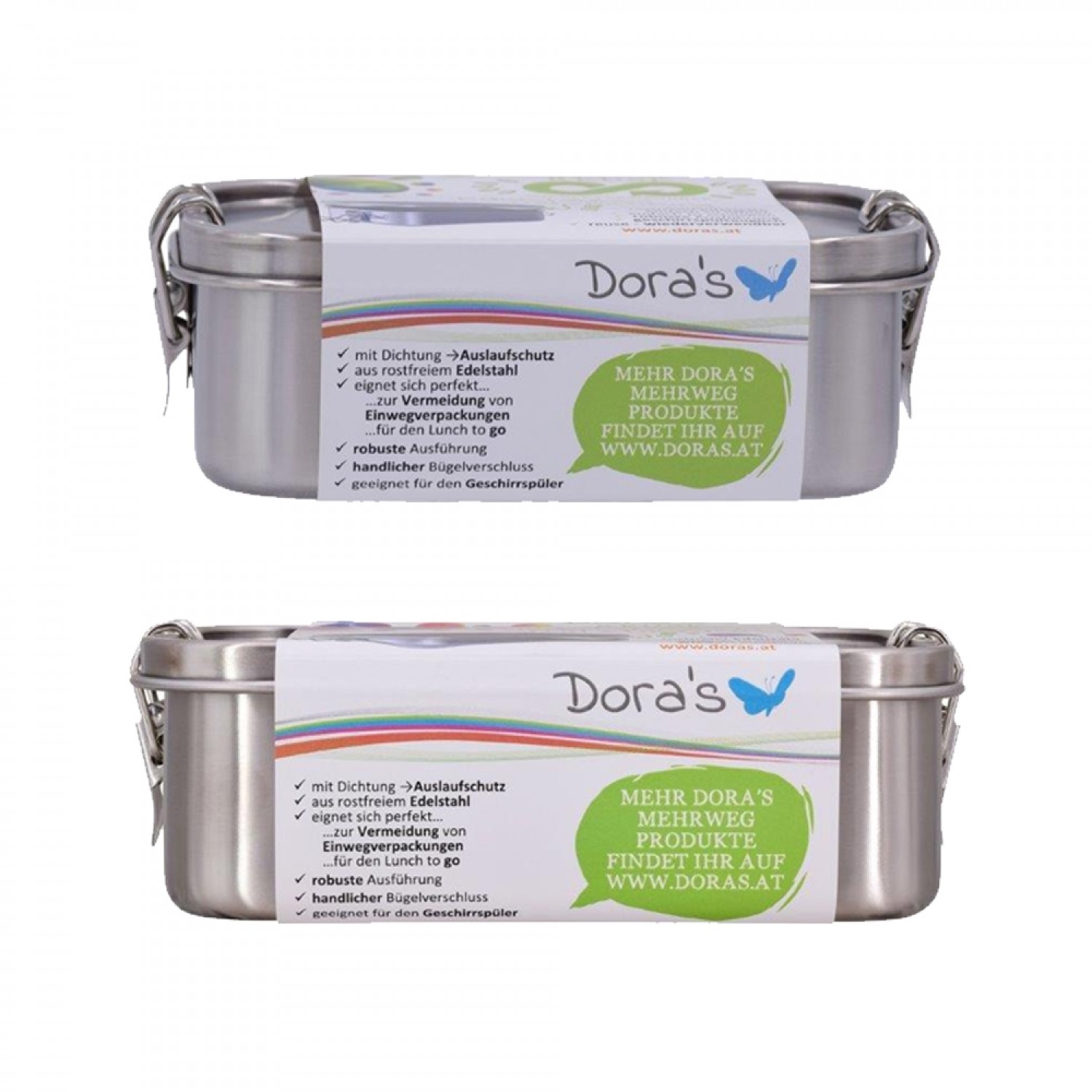 Leakproof Lunch Box, Stainless Steel, clip-lock | Dora’s