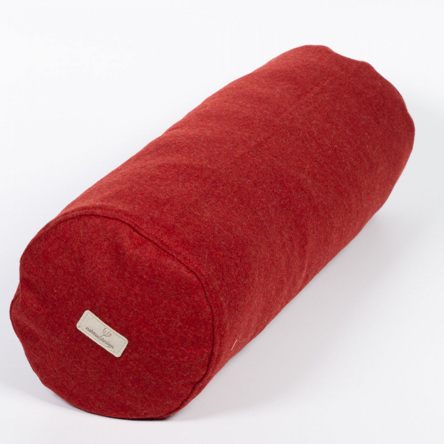 Organic Neck Roll Pillow – Fill with Spelt Husks & Woll Beads & Loden Pillowslip – Red