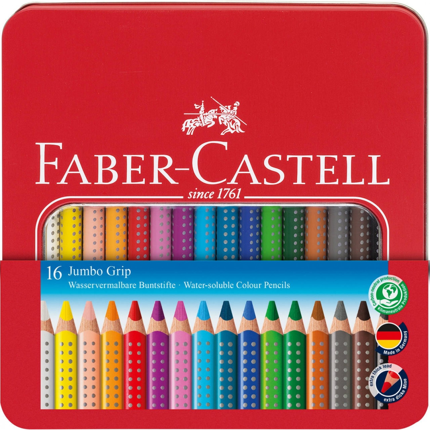 Faber-Castell Jumbo Grip Crayon 16 pcs. metall case