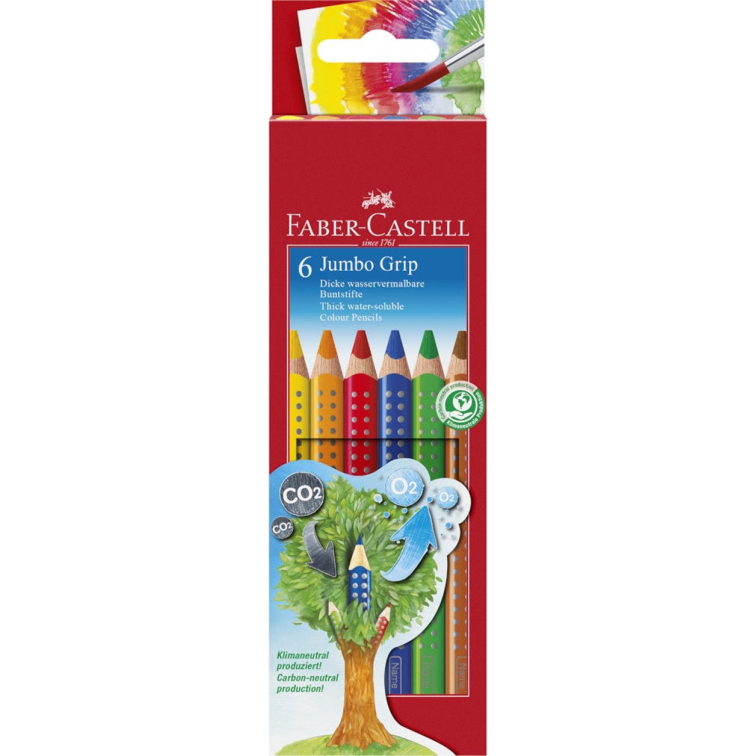 Faber-Castell Jumbo Grip Crayon - 6 eco pencils