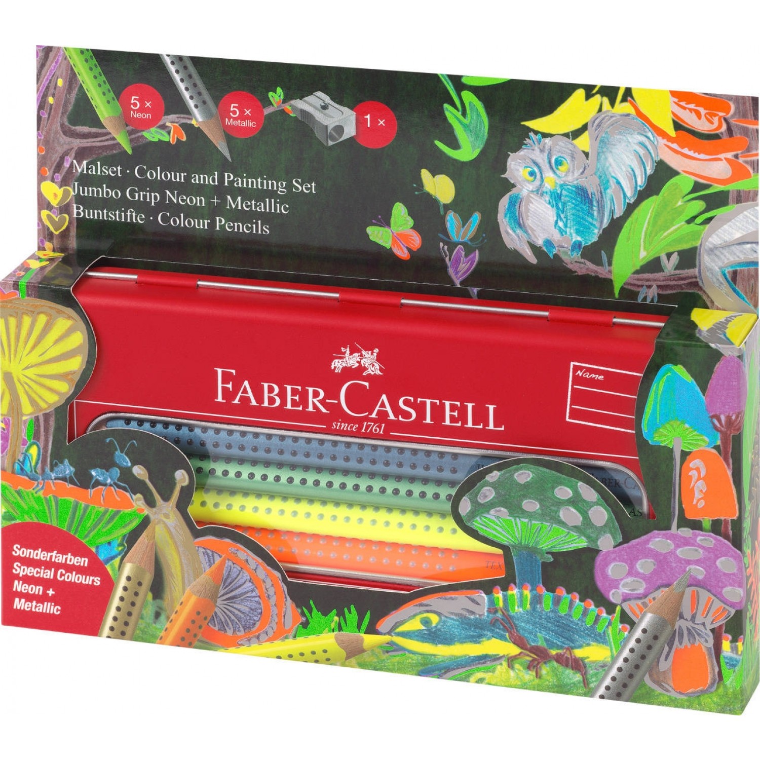 Faber-Castell Jumbo Grip Colouring Set 11 pcs. tin