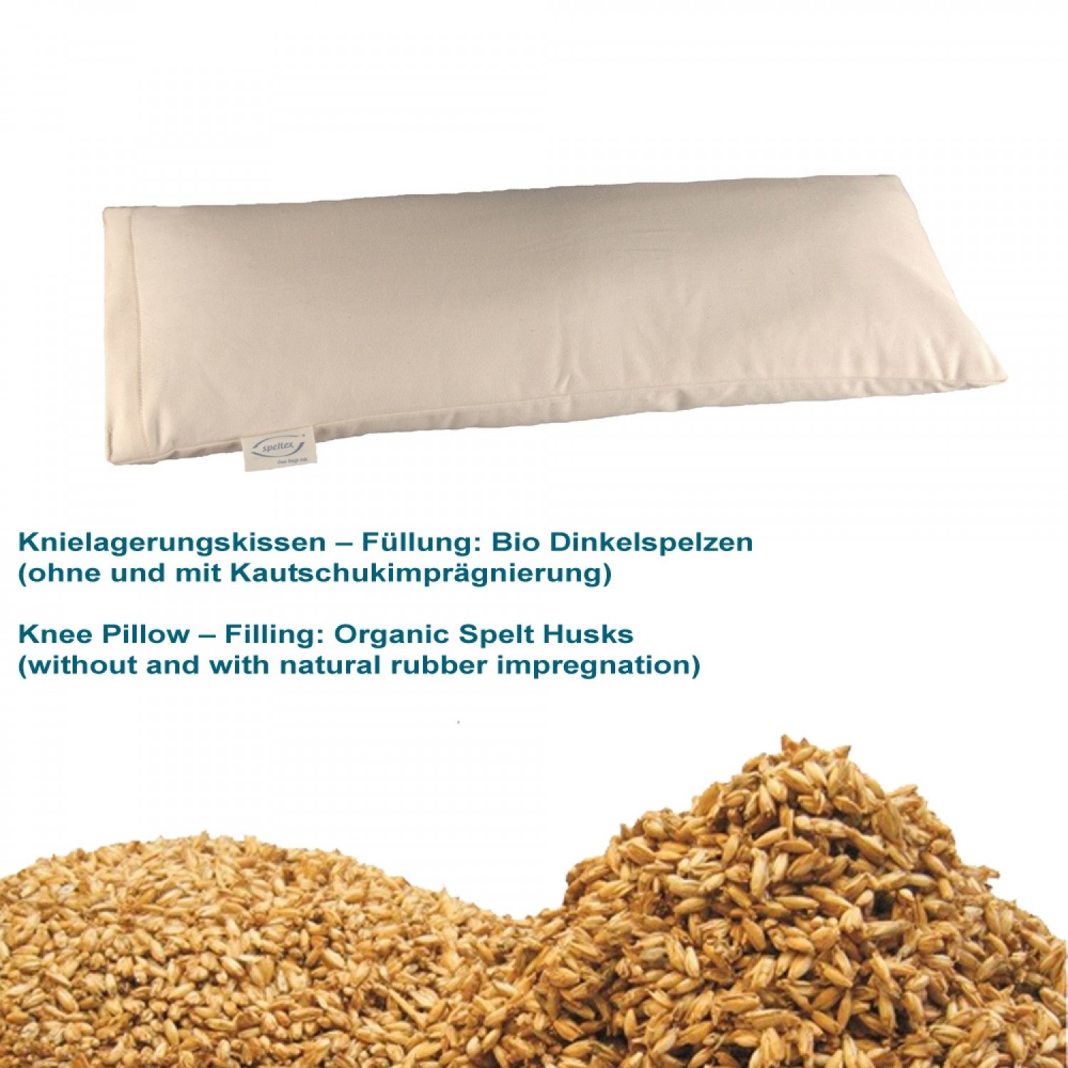 Knee pillow with organic spelt husks | speltex