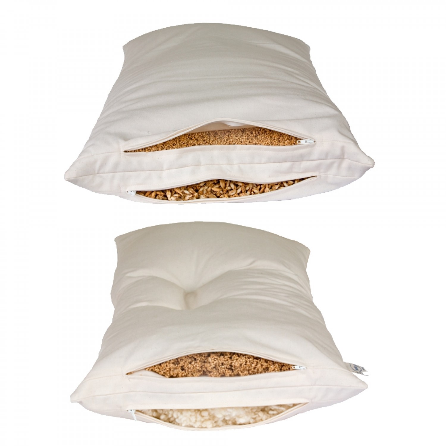 Combined 2-Chamber Pillow with organic fillings | speltex