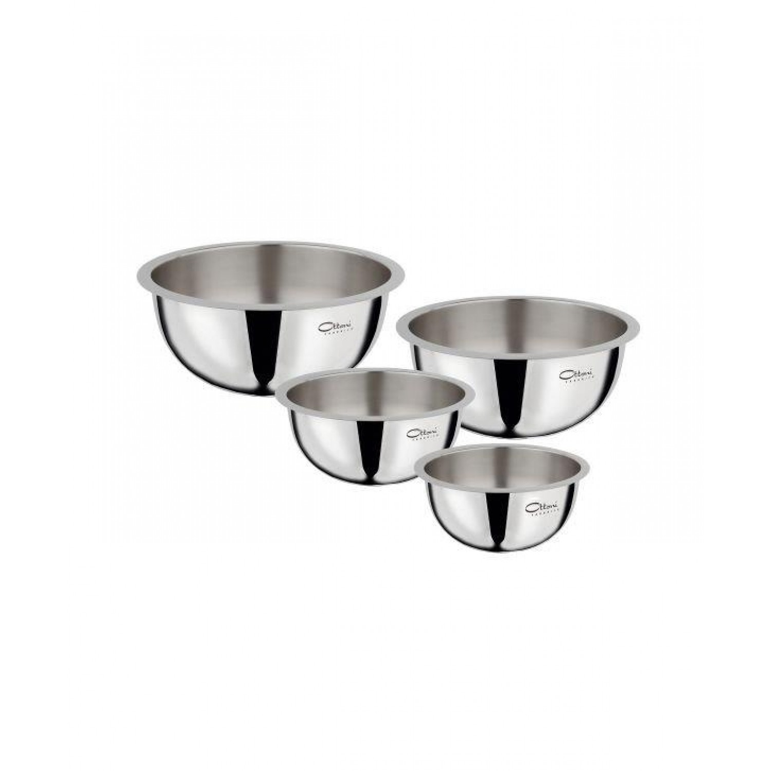 MASTROCHEF Stainless Steel Mixing & Serving Bowls (Set of 4) | Ottoni Fabbrica