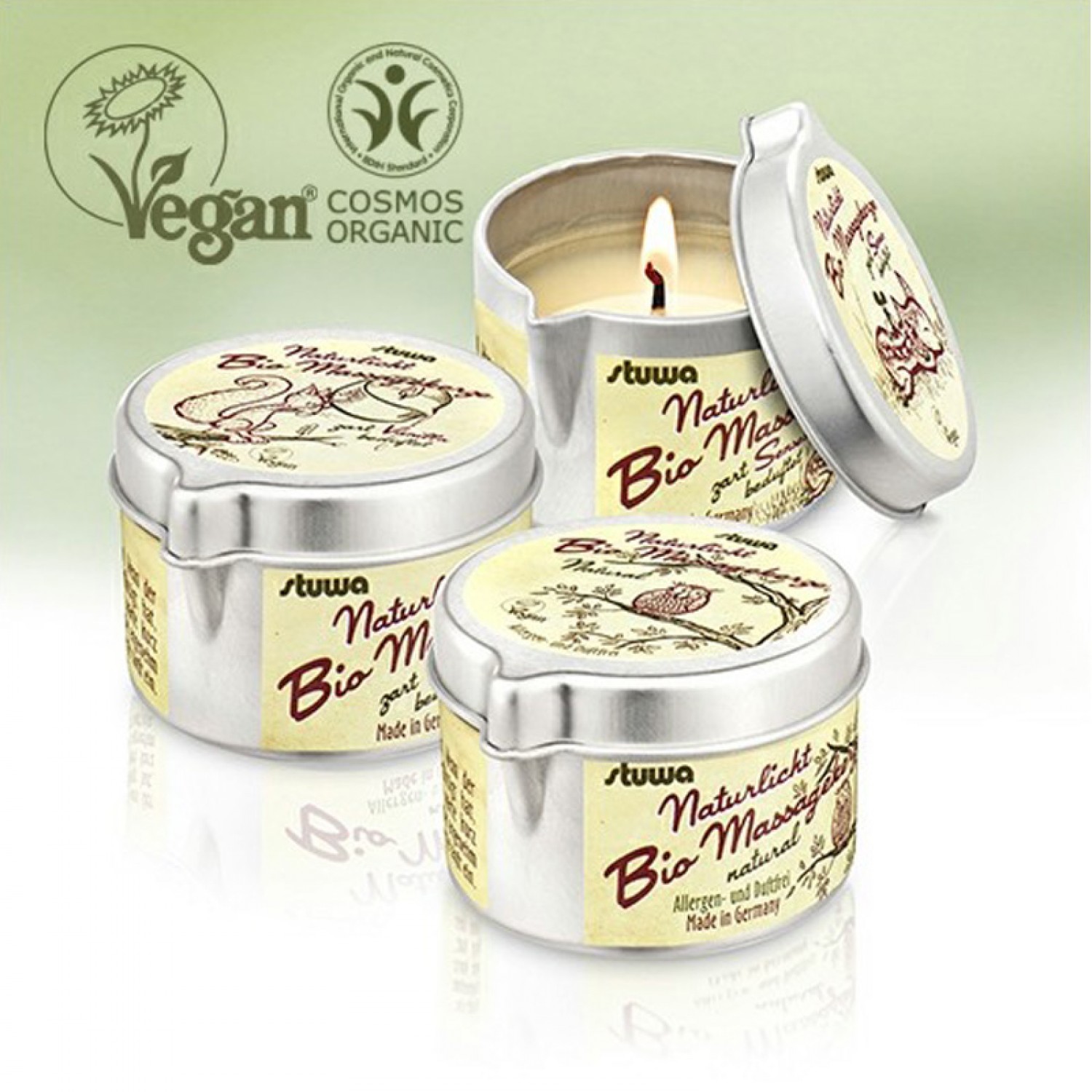 NATURELIGHT Vegan BIO Massage Candle | stuwa