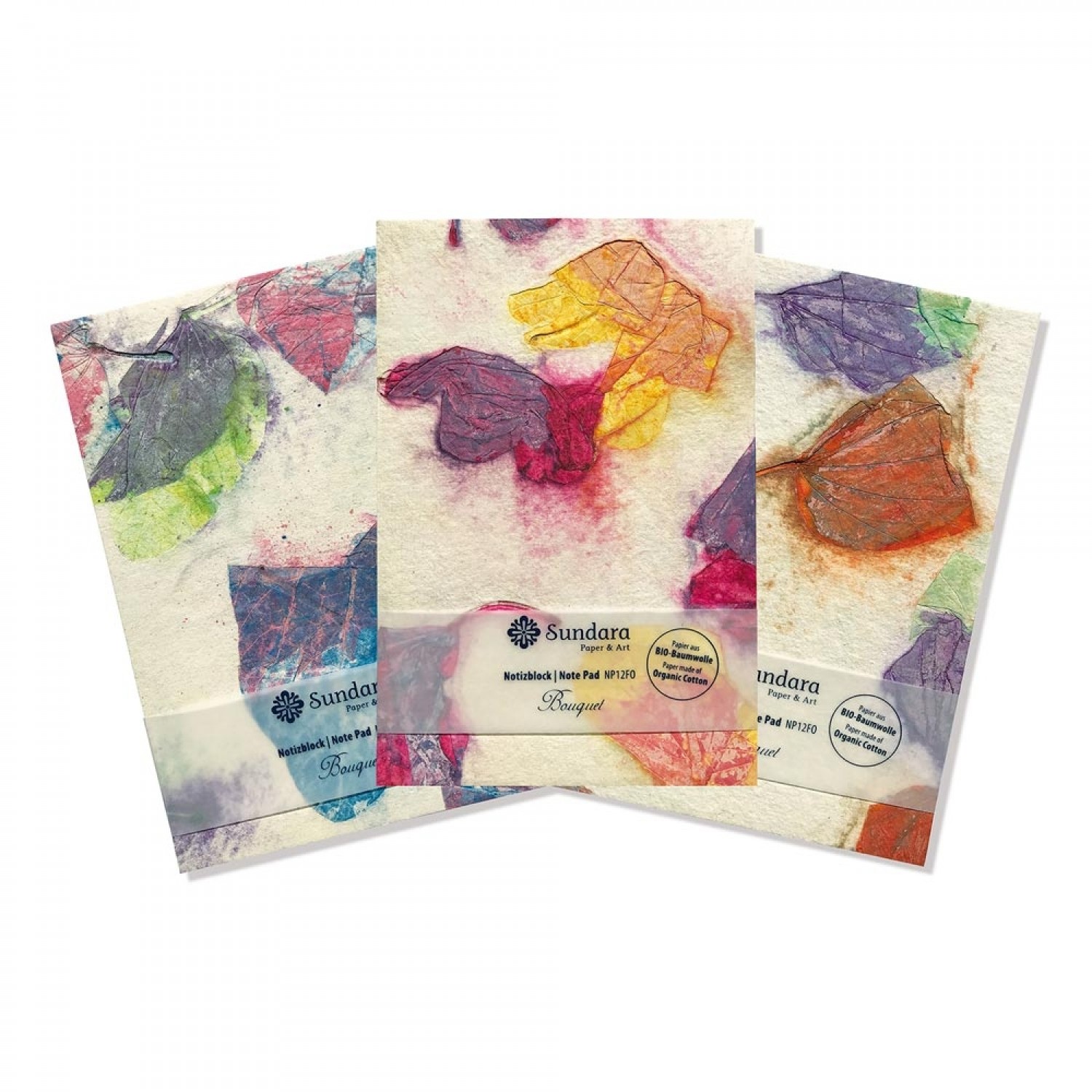 Hand-made sturdy Notepad BOUQUET organic cotton paper » Sundara Paper Art