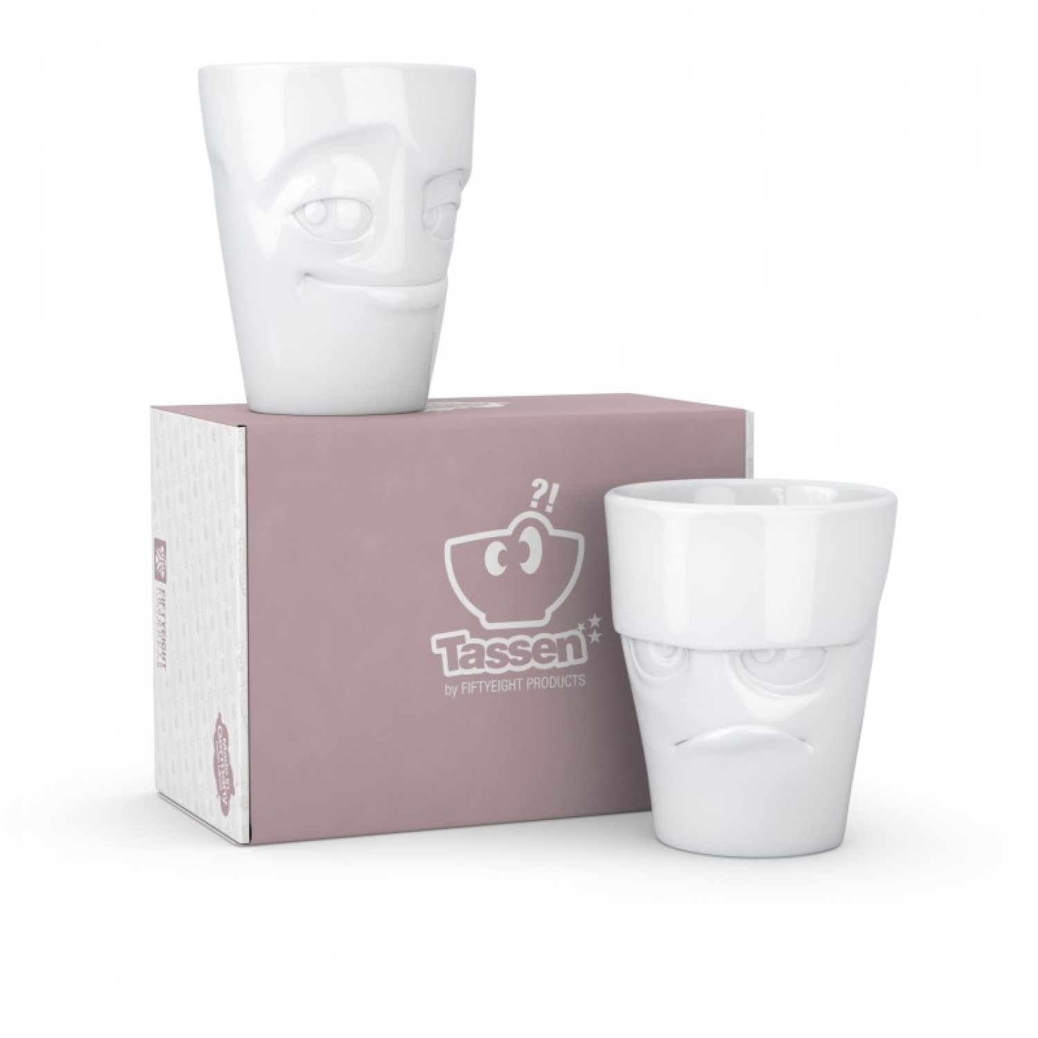 Porcelain Mug Set “Grumpy & Impish” white | 58 Products