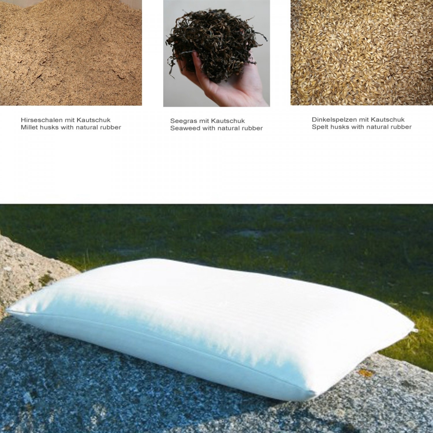 Organic Pillow with natural filling, special size 50x70cm | speltex