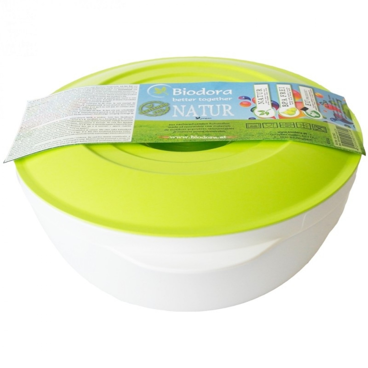 Bioplastic 1 Litre Bowl with Lid and Bowl Set | Biodora