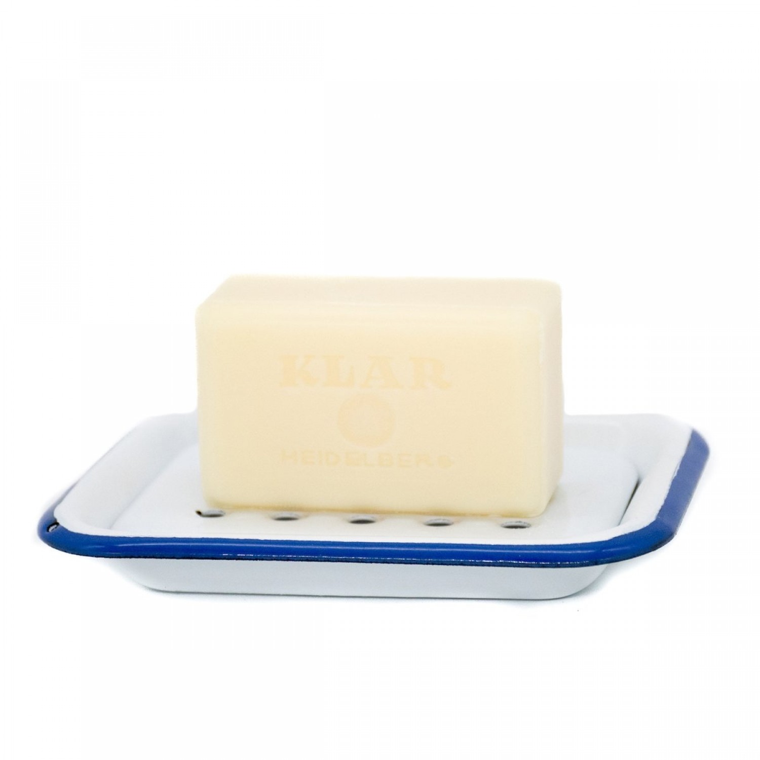 Enamel Soap Dish White-Blue | Klar Soap