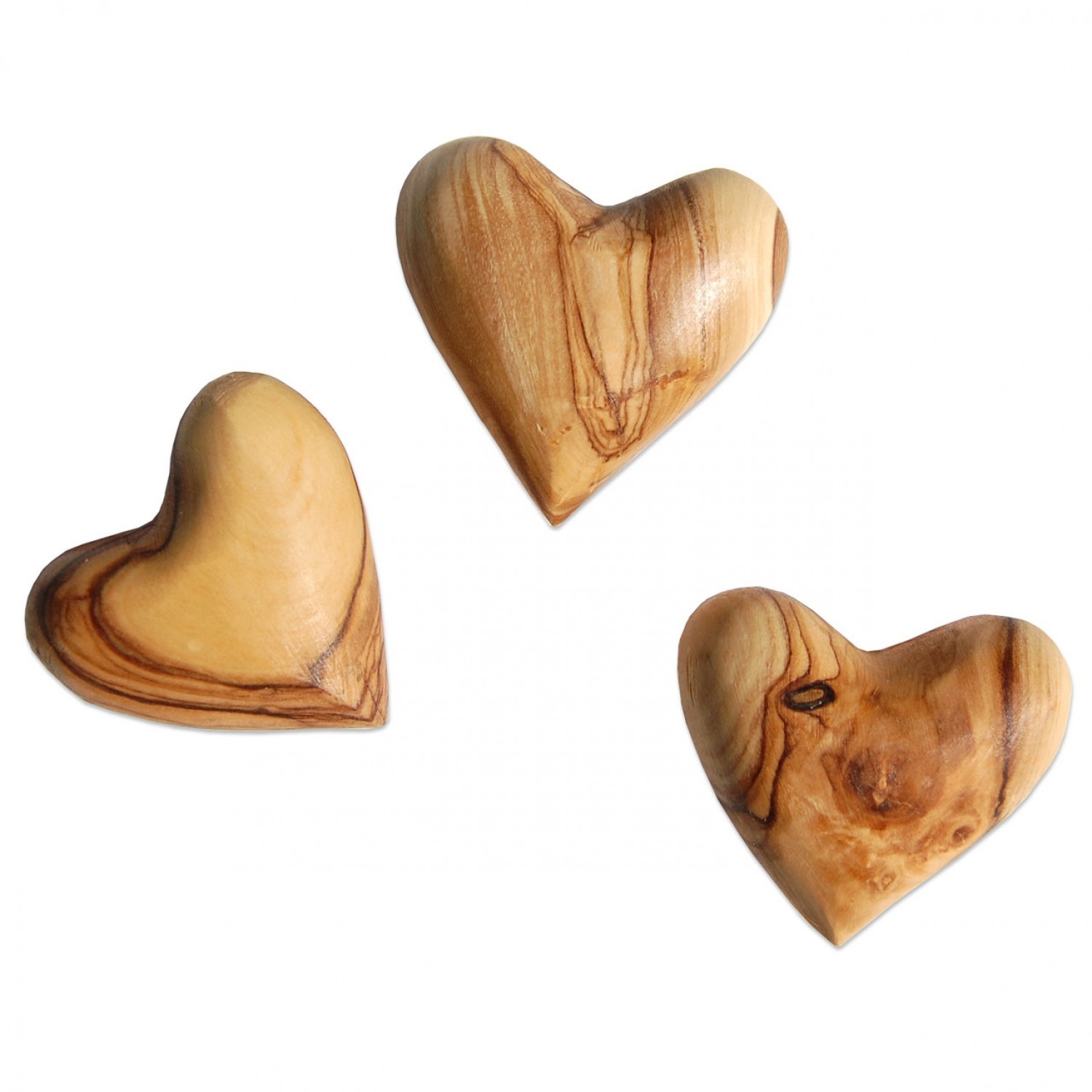 Set AMORE - 3 decorative Hearts of Olive Wood | D.O.M.