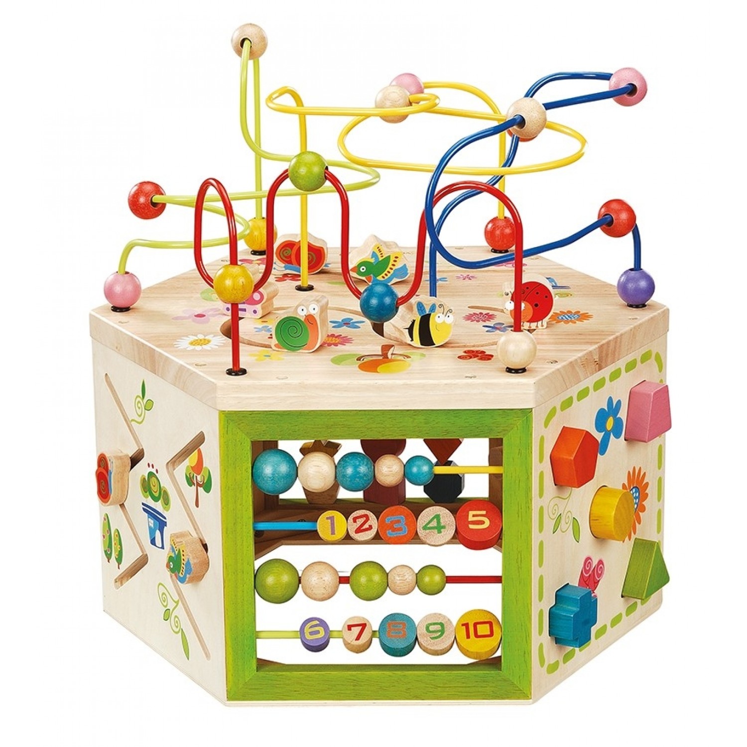 EverEarth 7-in-1 garden play centre FSC® wood learning cube