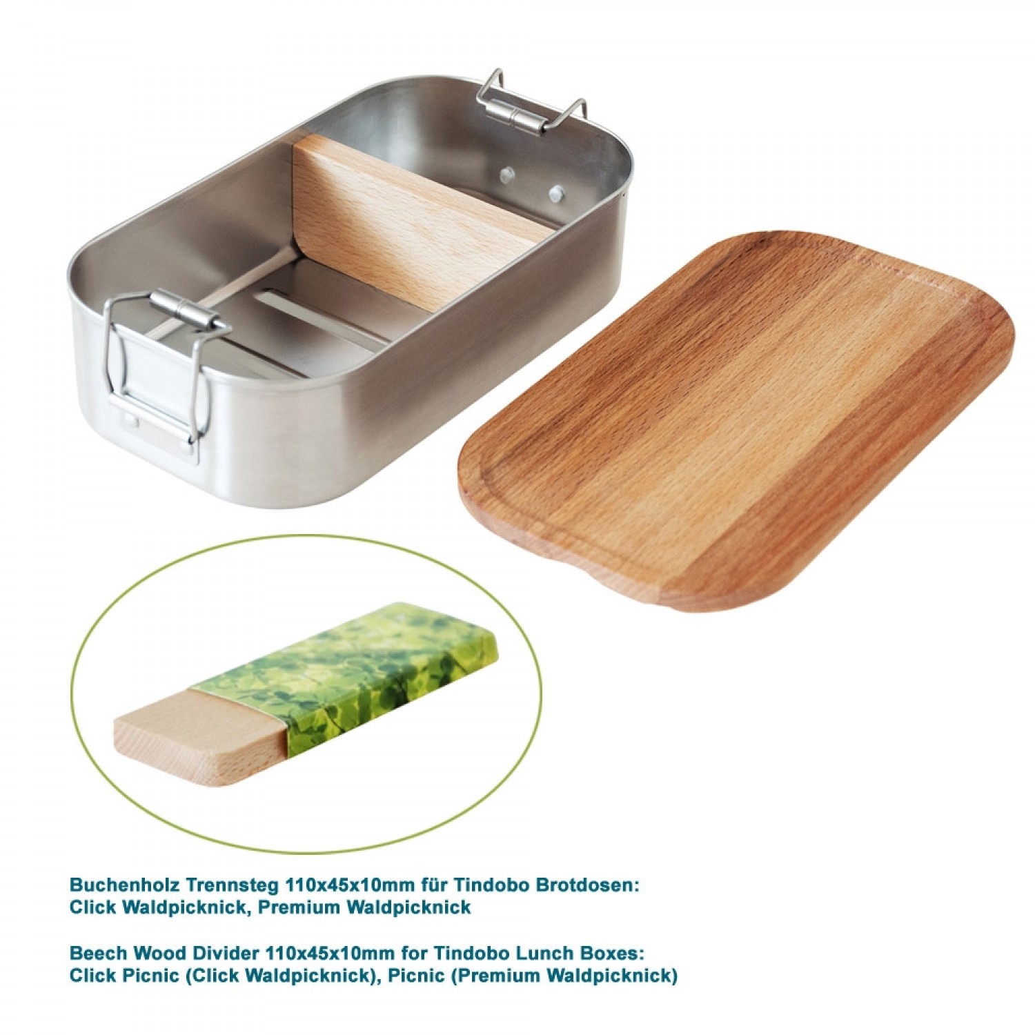 Beech Wood Divider 110x45x10 for Lunchbox » Tindobo