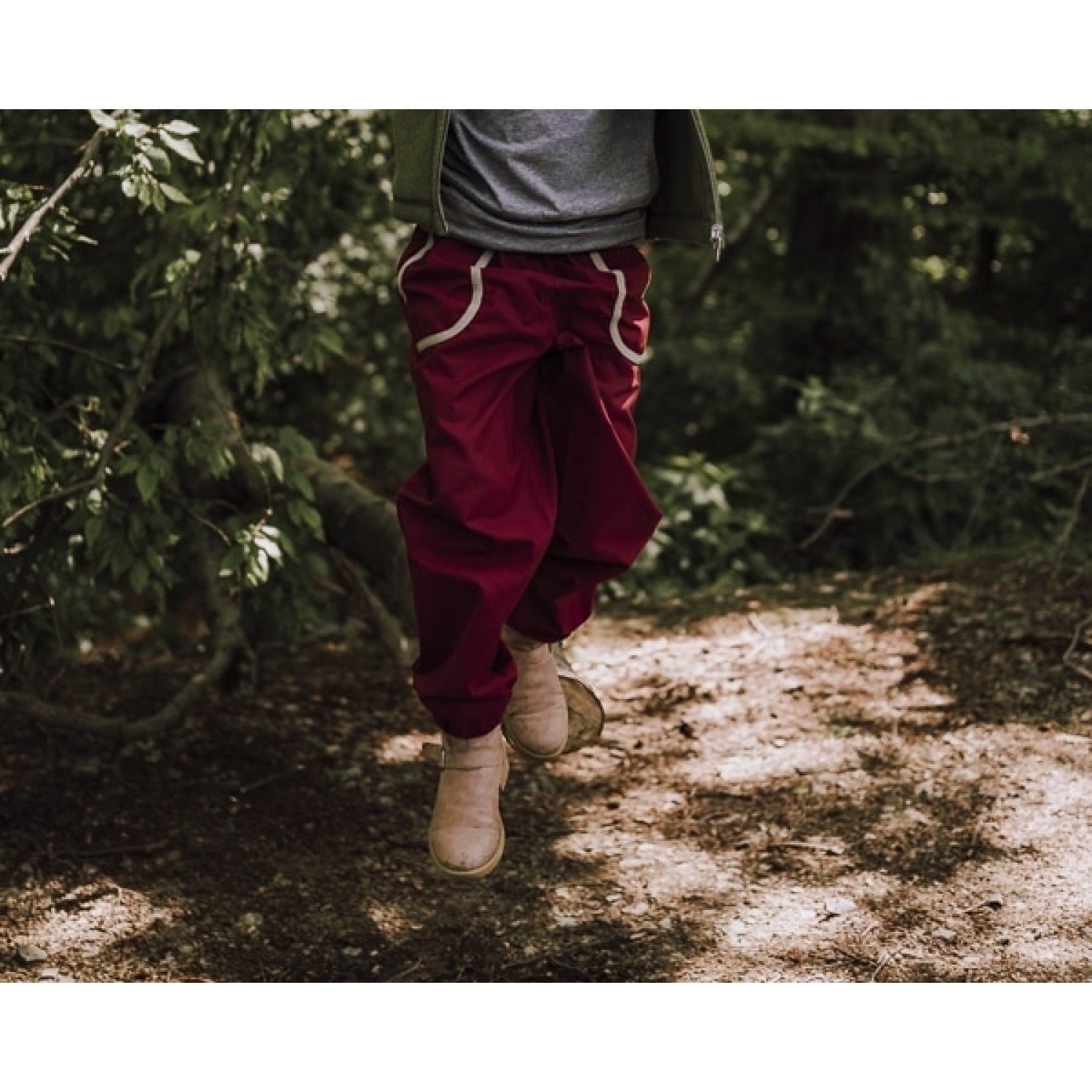 Eta-Proof Organic Cotton Kids Outdoor Trousers, berry | Ulalü