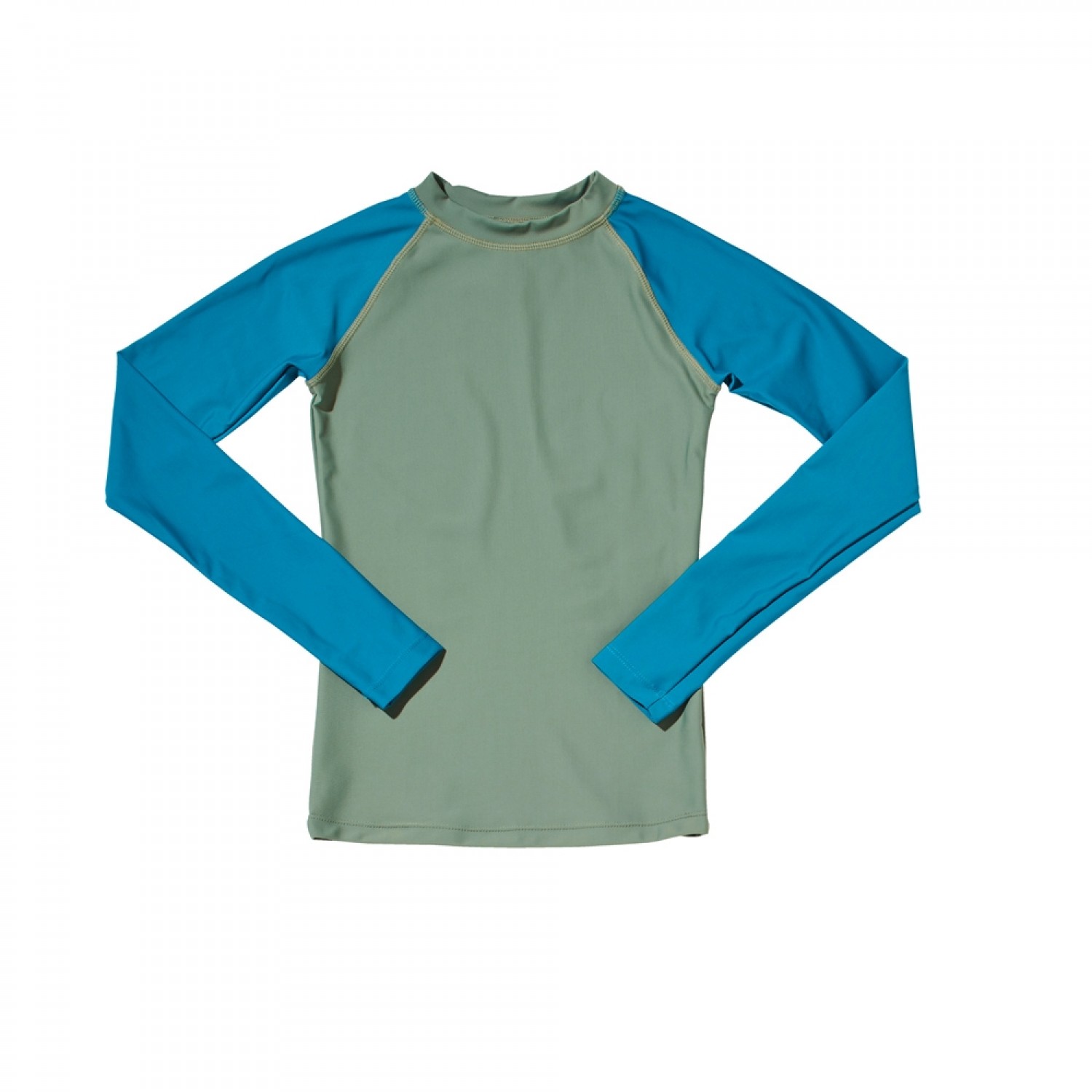 Women's Long Sleeve UV Sun Protection Rash Guard ECONYL® Khaki/Blue » earlyfish