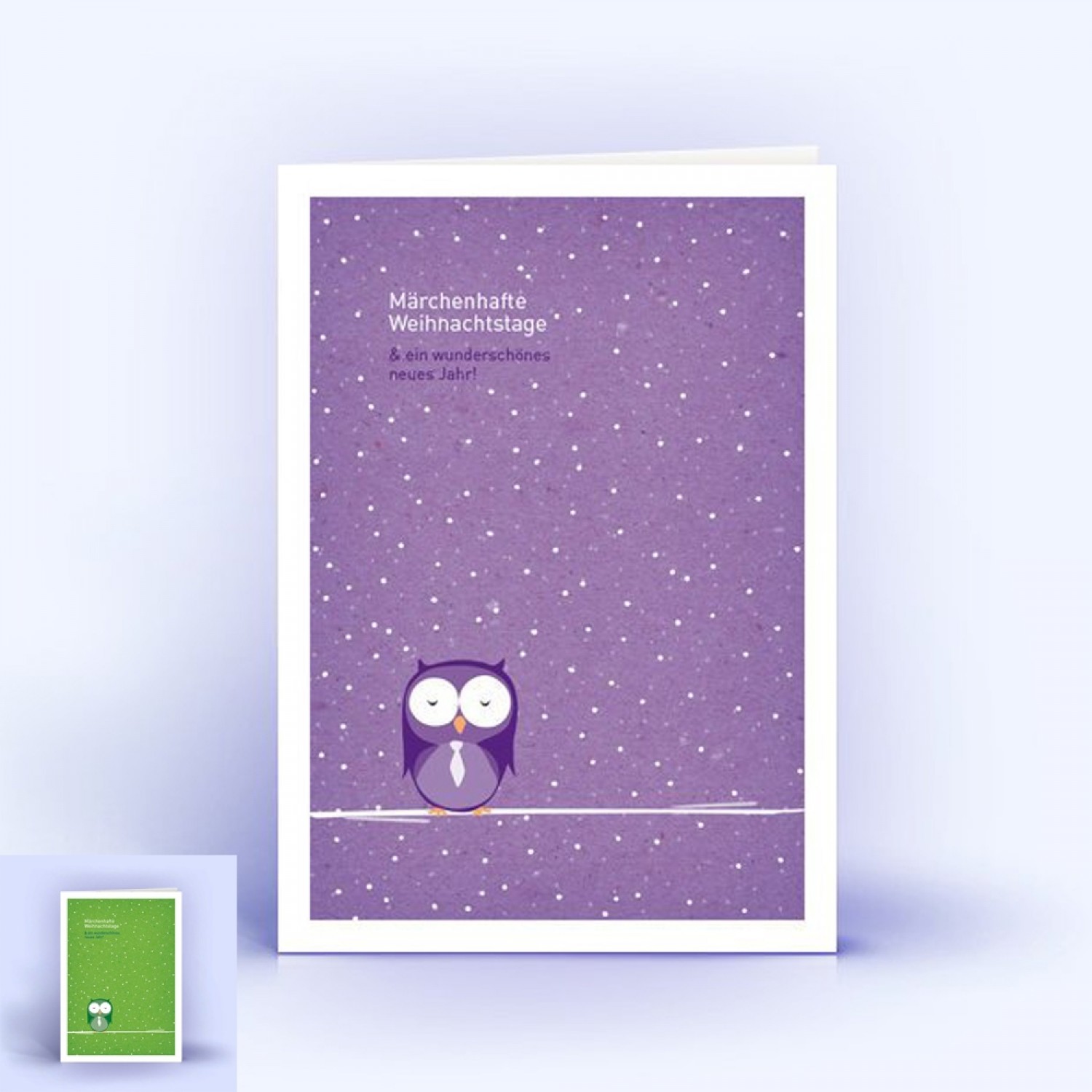 Owl in the Snow - Eco Christmas Card DIN A6 | eco-cards