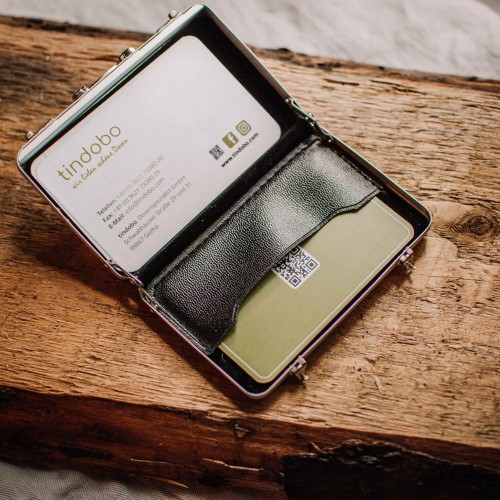 Sustainable Gift Wrapper Mini Suitcase & Business Card Case | Tindobo