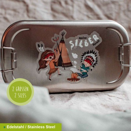 Kids Stainless Steel Lunch Box indigenous cartoon » Tindobo