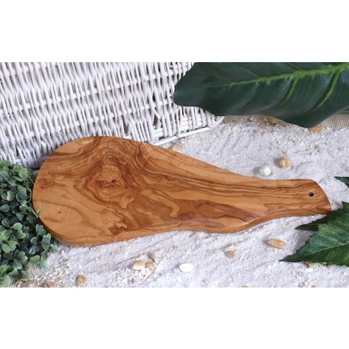 Olive Wood Cutting Board with Handle, rustic natural shape | D.O.M.