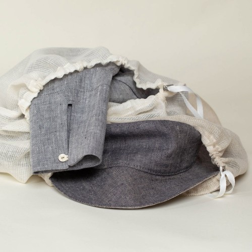 Organic Linen Mesh Laundry Bags – Set of 2 Natural + White Size L » nahtur-design