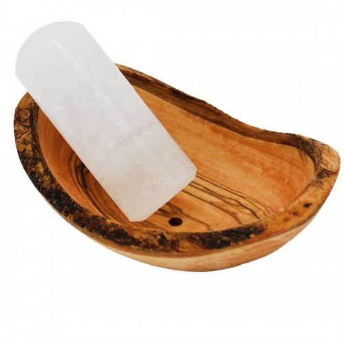 Crystal Deodorant Stick with olive wood bowl for safekeeping » D.O.M. 