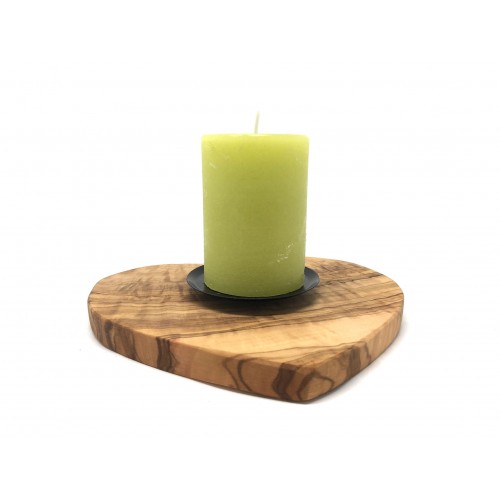 Olive Wood Heart Shape Candle Holder » D.O.M.