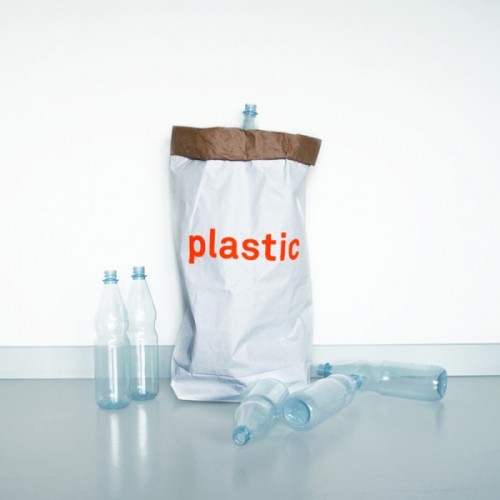 Storage paper bag of recycled paper for plastic | kolor
