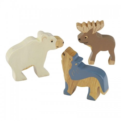 forest animal play kit Brown bear with baby wooden toy eco-friendly toy
