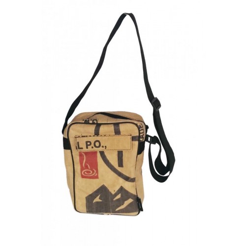 Upcycled small Shoulder Bag of Tea sacks » rag-bag