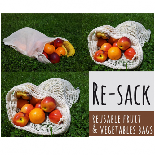 Re-Sack reusable Organic Cotton Produce Bags & Fruit Nets