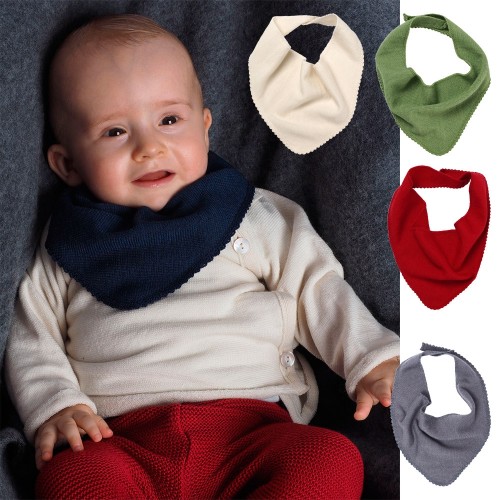 Baby Triangular Scarf, organic merino virgin wool & silk | Reiff
