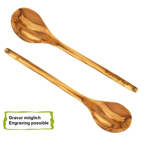 Olive Wood Cooking Spoon round tip, 30 cm length » D.O.M.