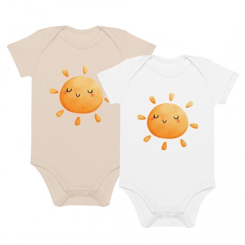 Short Sleeve Sun Print Bodysuit Organic Cotton » earlyfish