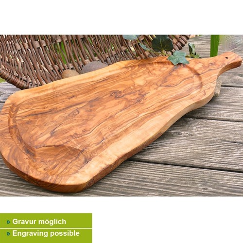 Wooden Serving tray with 4 sections large Barbecue tray untreated natural 20,5" 