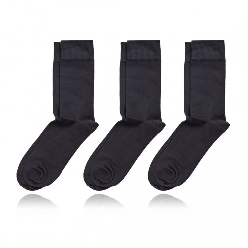 Black Organic Cotton Unisex Socks Pack of 3 » Groedo