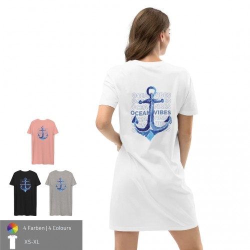 Ocean Vibes Organic Cotton T-Shirt Dress » earlyfish