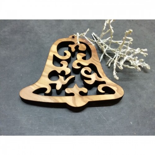 Bell Christmas Decorations Olive Wood Ornament » D.O.M.