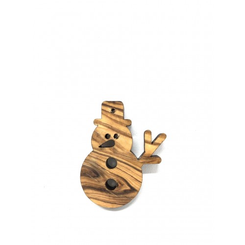 Christmas Olive Wood Hanging Ornament, Snowman » D.O.M.