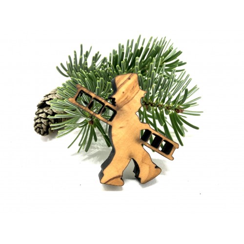 Christmas Olive Wood Hanging Ornament, Chimney sweep » D.O.M.